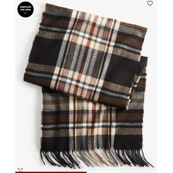 NEW Style & Co Classic Plaid Soft Wrap Scarf Black Tan Tartan Winter Cozy Macy's - Picture 1 of 9